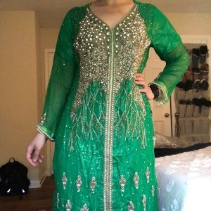 Green Embellished Indian/Pakistani Suit Set